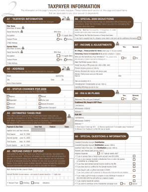 2009 Tax Return Organizer