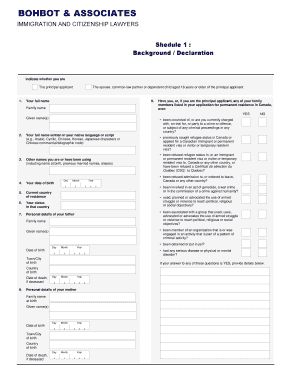 Canada Permanent Residence Application Form