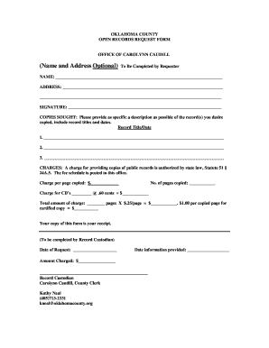 Oklahoma County Open Records Request Form