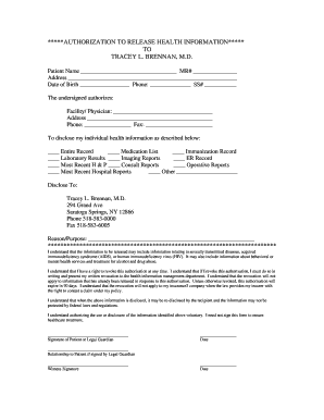Authorization to Release Health Information