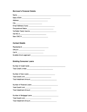 Borrower Personal Details Form
