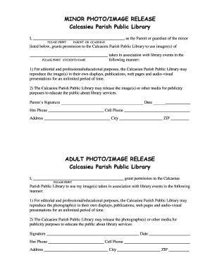 Minor Photo/Image Release Form
