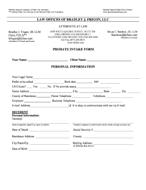 Probate Intake Form