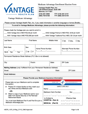 Medicare Advantage Enrollment Election Form