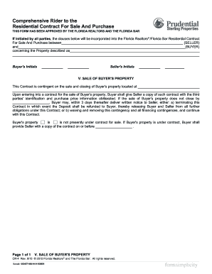 Comprehensive Rider to Florida Residential Contract