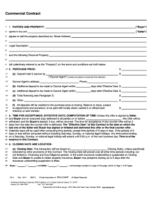 Florida Commercial Property Purchase Agreement