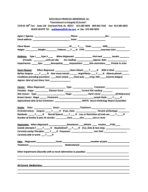 Quick Quote Form for Life Insurance