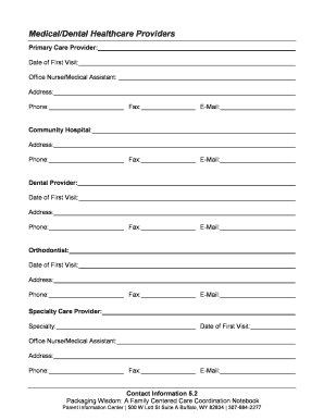 Child Care Coordination Notebook