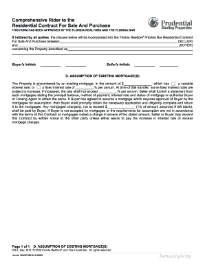 Comprehensive Rider to Florida Residential Contract
