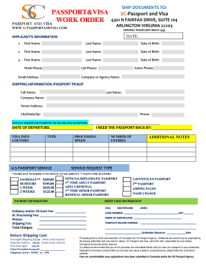 Passport and Visa Application Form