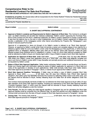 Florida Short Sale Approval Contingency Addendum