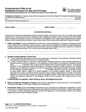 Comprehensive Rider to Residential Contract for Sale and Purchase