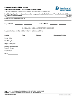 Comprehensive Rider to Florida Residential Contract