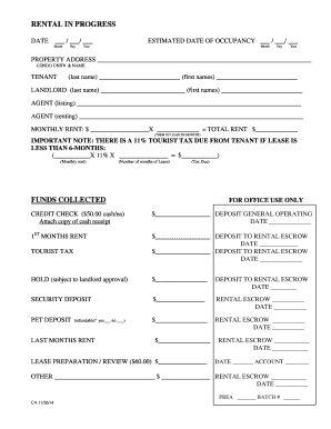 California Rental Lease Agreement