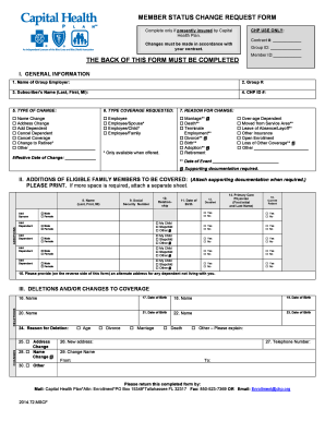 Member Status Change Request Form