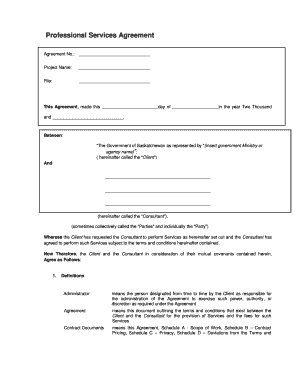 Professional Services Agreement - Agreement in Principle by all Stakeholders 20101025