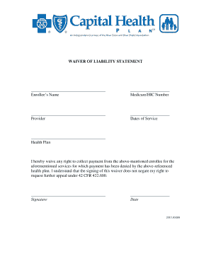 Waiver of Liability Statement