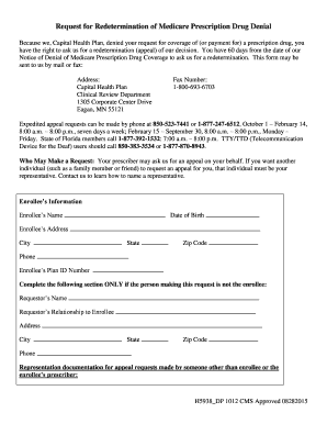 Request for Redetermination of Medicare Prescription Drug Denial