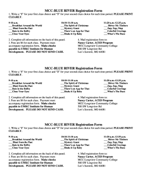 MCC-BLUE RIVER Registration Form