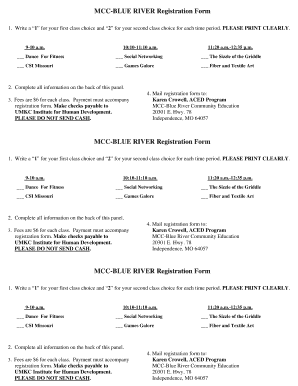 MCC-BLUE RIVER Registration Form