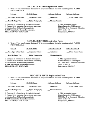 MCC-Blue River Registration Form