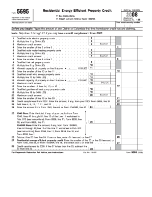 Residential Energy Efficient Property Credit Form 5695