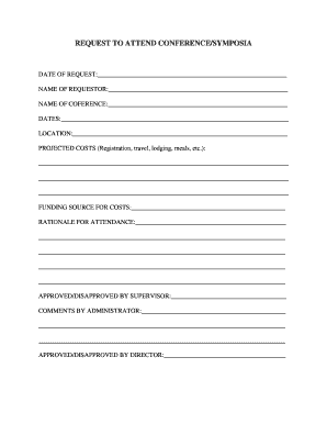 Request to Attend Conference Form