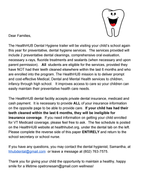 HealthHUB Dental Enrollment Form