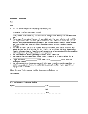 Contributor's Agreement for Book Chapter