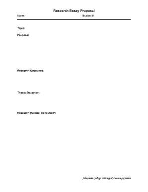Research Essay Proposal