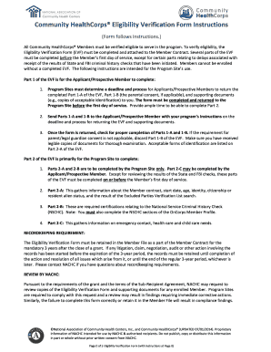 Community HealthCorps Eligibility Verification Form