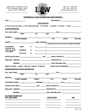 Confidential Client Information Form