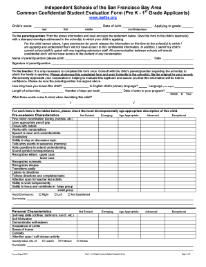 Common Confidential Student Evaluation Form