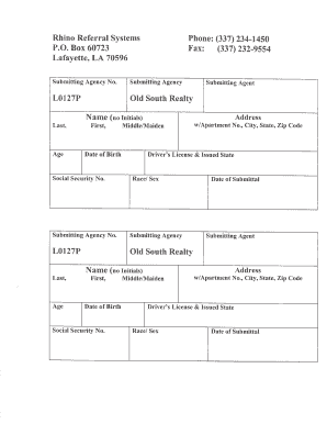 Louisiana Rental Application Form