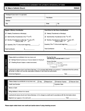 Authorization Agreement for Automatic Fund Withdrawal