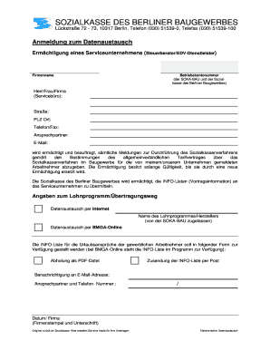 Ermächtigung eines Serviceunternehmens