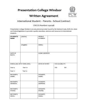 International Student School Contract