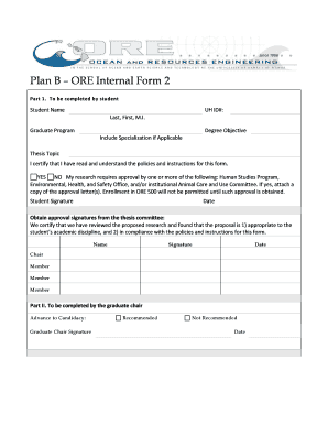 Plan B ORE Internal Form 2 Part 1