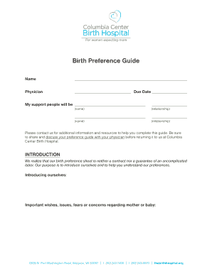 Birth Preference Guide