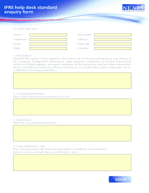 IFRS Help Desk Enquiry Form