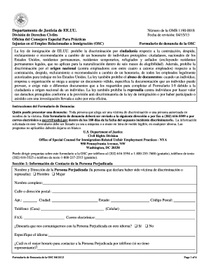 Formulario de denuncia de la OSC