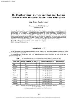 Fillable Online The Doubling Theory Corrects the Titius-Bode Law and ...