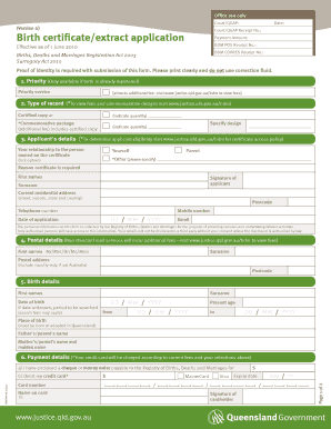 Queensland Birth Certificate Application