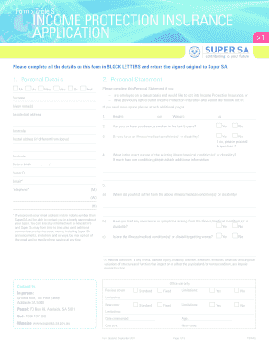 Income Protection Insurance Application