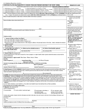 US Bankruptcy Proof of Claim Form