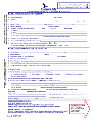 Disability Income Claim Form