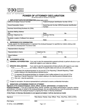 California Power of Attorney Declaration