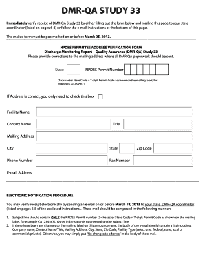NPDES Permittee Address Verification Form