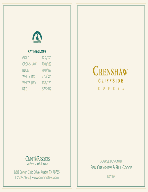 Golf Course Scorecard