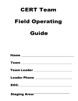 CERT Field Operating Guide